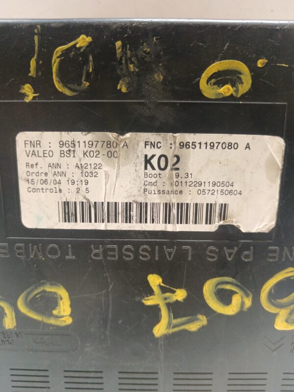 CAJA RELES / FUSIBLES / MODULO BSI PEUGEOT 307 BREAK / SW (S1) SW PACK DIESEL Motor 1,6 Ltr.  109 CV  [2002 - 2005] 5 Puertas - Imagen 3