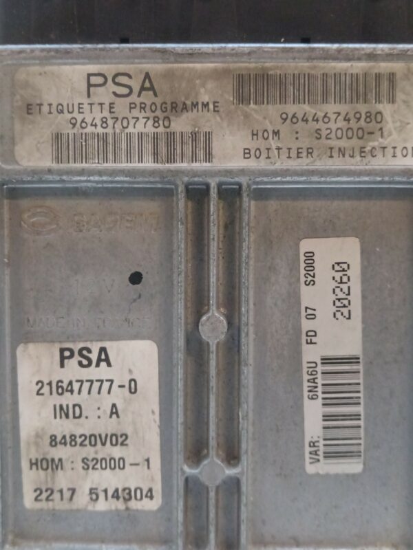 CENTRALITA MOTOR UCE PEUGEOT 406 BERLINA (S1/S2) SVDT DIESEL Motor 2,0 Ltr.  109 CV  [1995 - 2005] 4 Puertas - Imagen 2