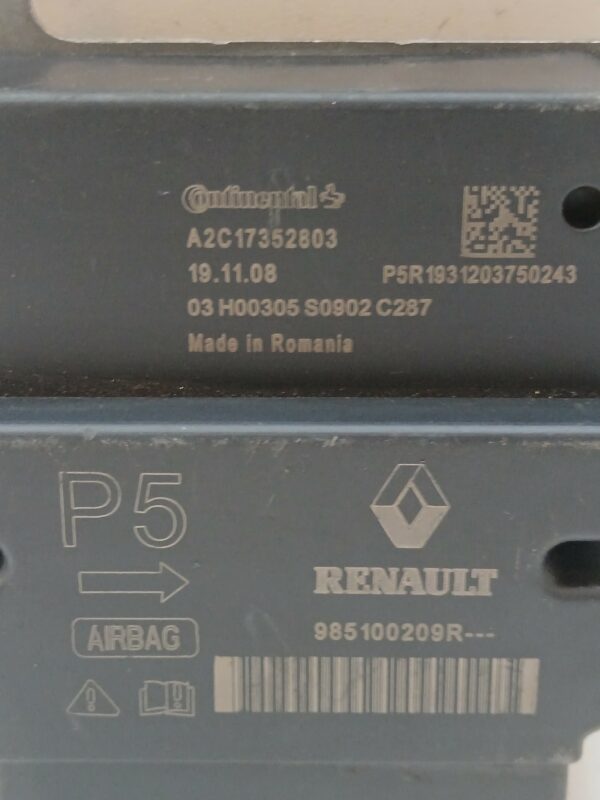 CENTRALITA AIRBAG DACIA DUSTER Ambiance 4x2 DIESEL Motor 1,5 Ltr.  107 CV  [2010 - 0] 5 Puertas - Imagen 2