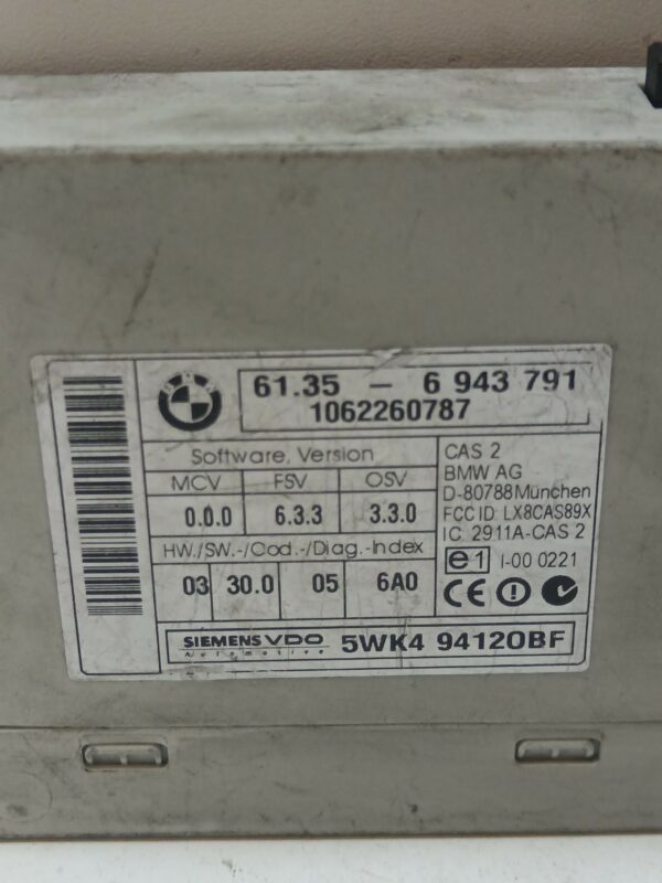 CENTRALITA CHECK CONTROL BMW SERIE 3 BERLINA (E90) 320d DIESEL Motor 2,0 Ltr.  177 CV  [2004 - 2012] 4 Puertas - Imagen 2