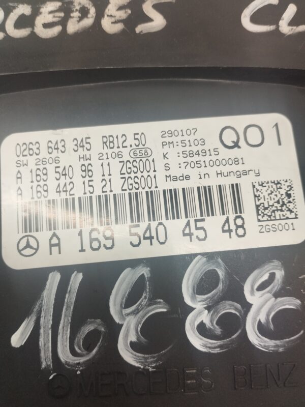 TABLERO DE INSTRUMENTOS MERCEDES CLASE B (W245) 180 CDI (245.207) DIESEL Motor 2,0 Ltr.  109 CV  [2005 - 2011] 5 Puertas - Imagen 4