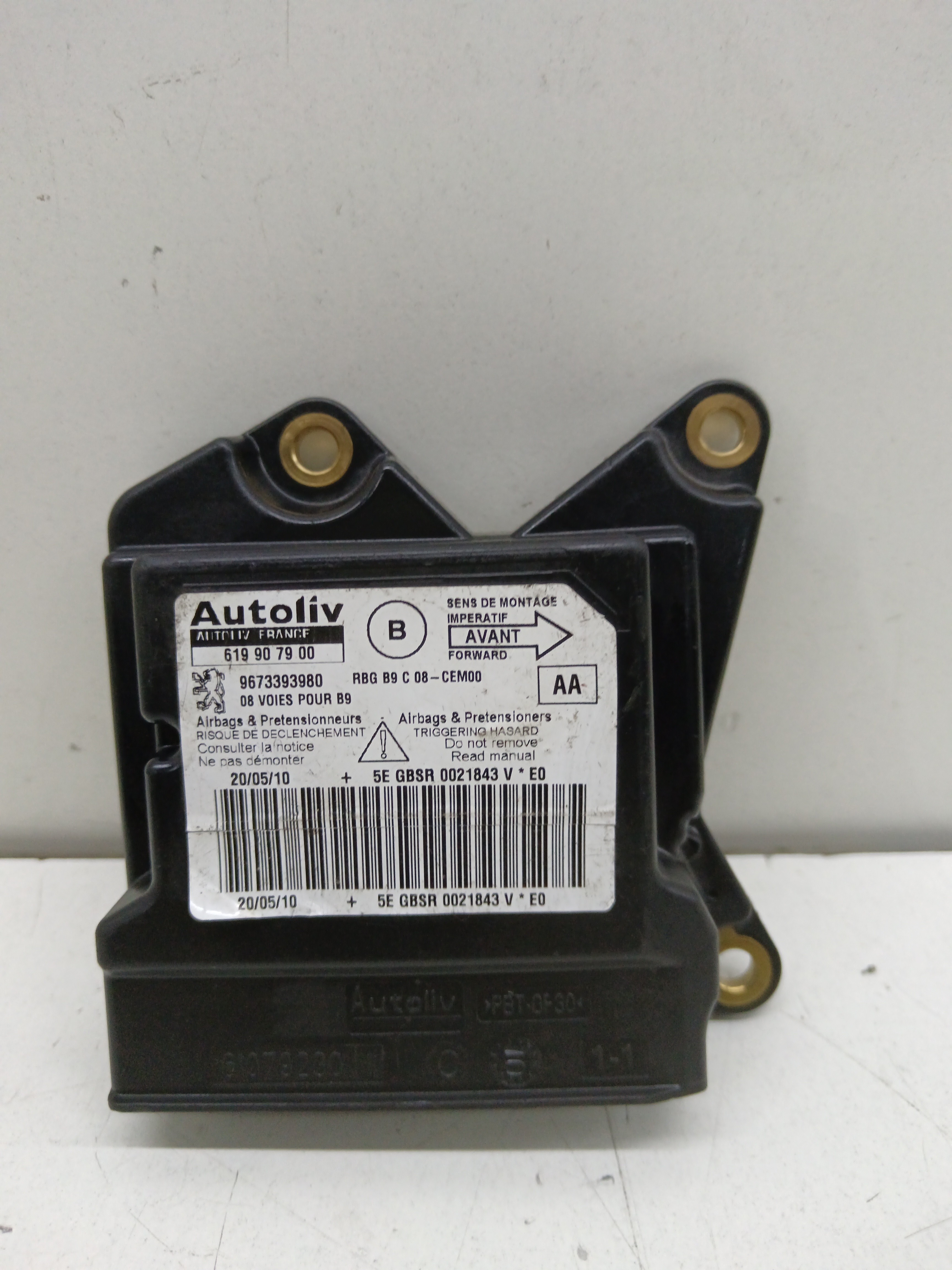 CENTRALITA AIRBAG CITROEN BERLINGO CUADRO SX DIESEL Motor 1,6 Ltr.  90 CV  [2008 - 2018] 4 Puertas